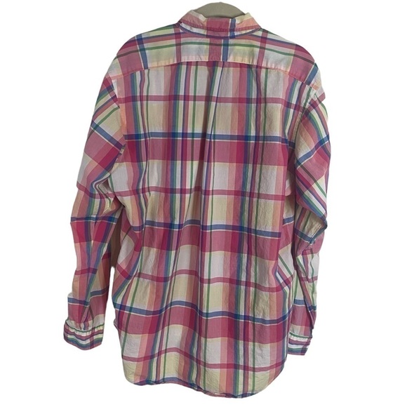 Ralph Lauren Plaid men’s button up shirt size large pastel colors preppy - Picture 9 of 12